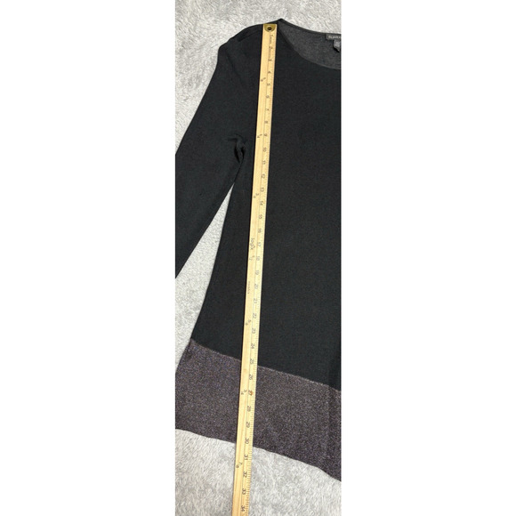 Eileen‎ Fisher Medium Asymmetrical Tunic Top Black Gray Minimalist Capsule EUC - Picture 7 of 9